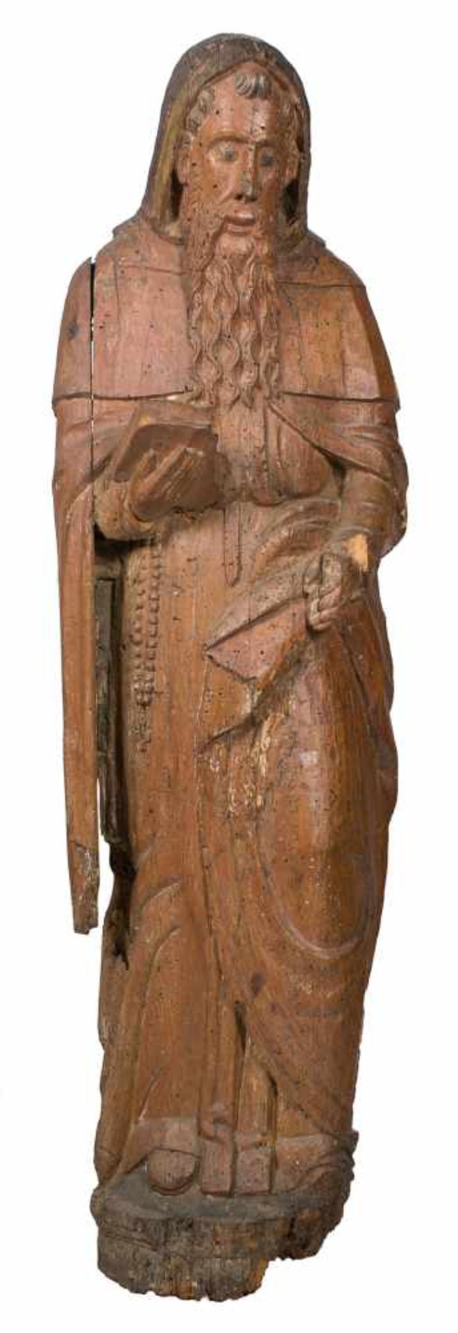 Saint Anthony Carved wooden sculpture. Early 16th century.Saint Anthony Carved wooden sculpture.