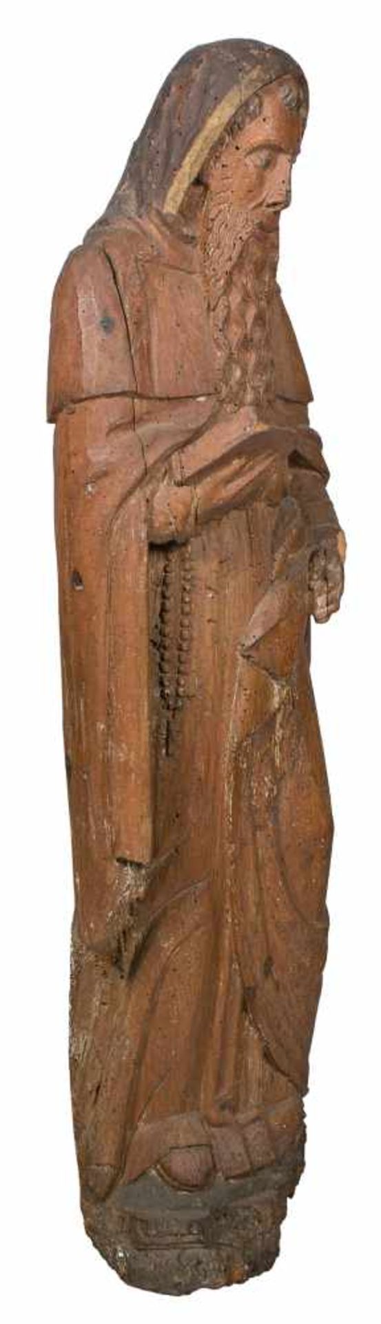 Saint Anthony Carved wooden sculpture. Early 16th century.Saint Anthony Carved wooden sculpture. - Bild 4 aus 5