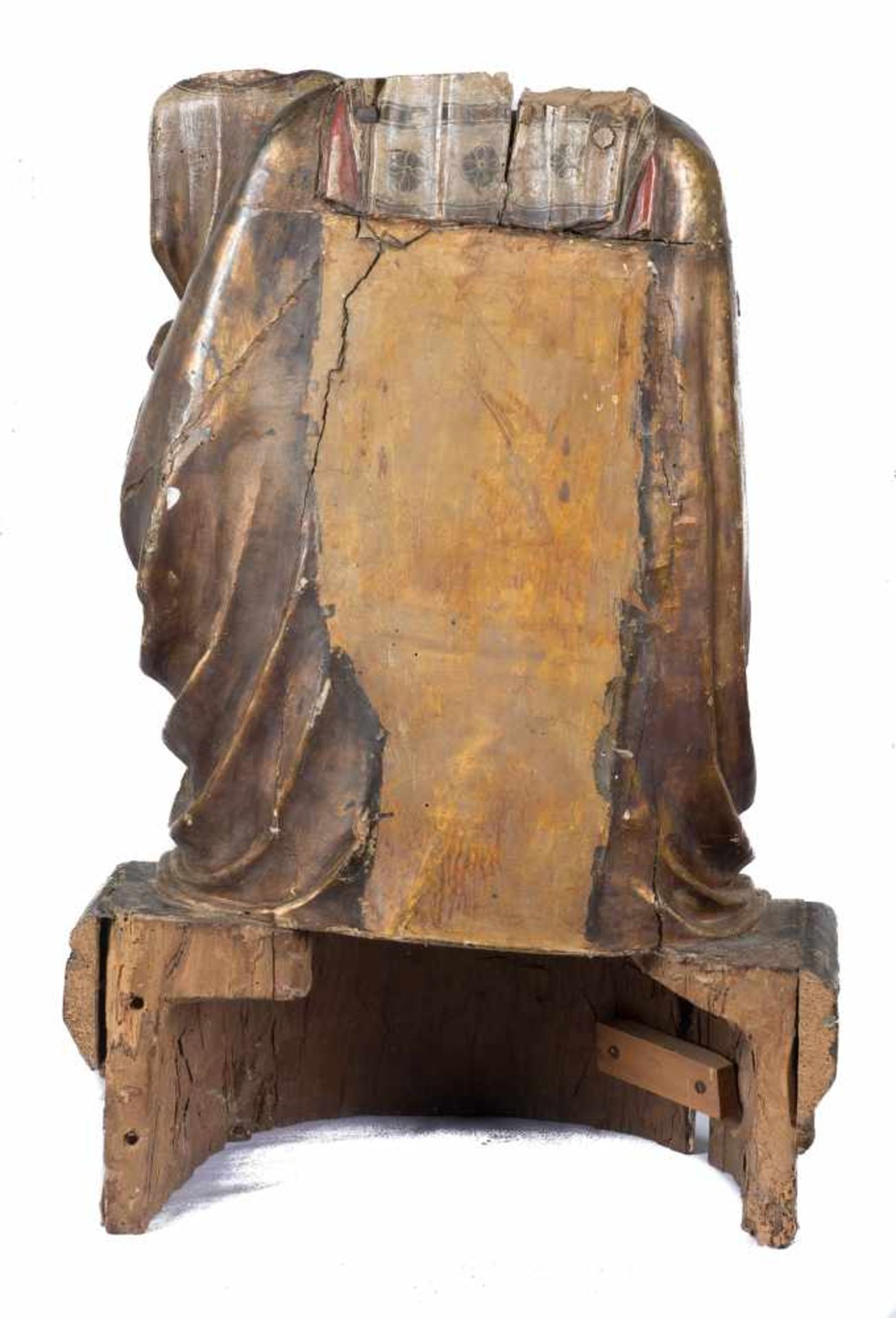 Seat of Wisdom (Sedes Sapientiae). Carved and polychromed wooden sculpture. 14th – 15th century.Seat - Bild 5 aus 5