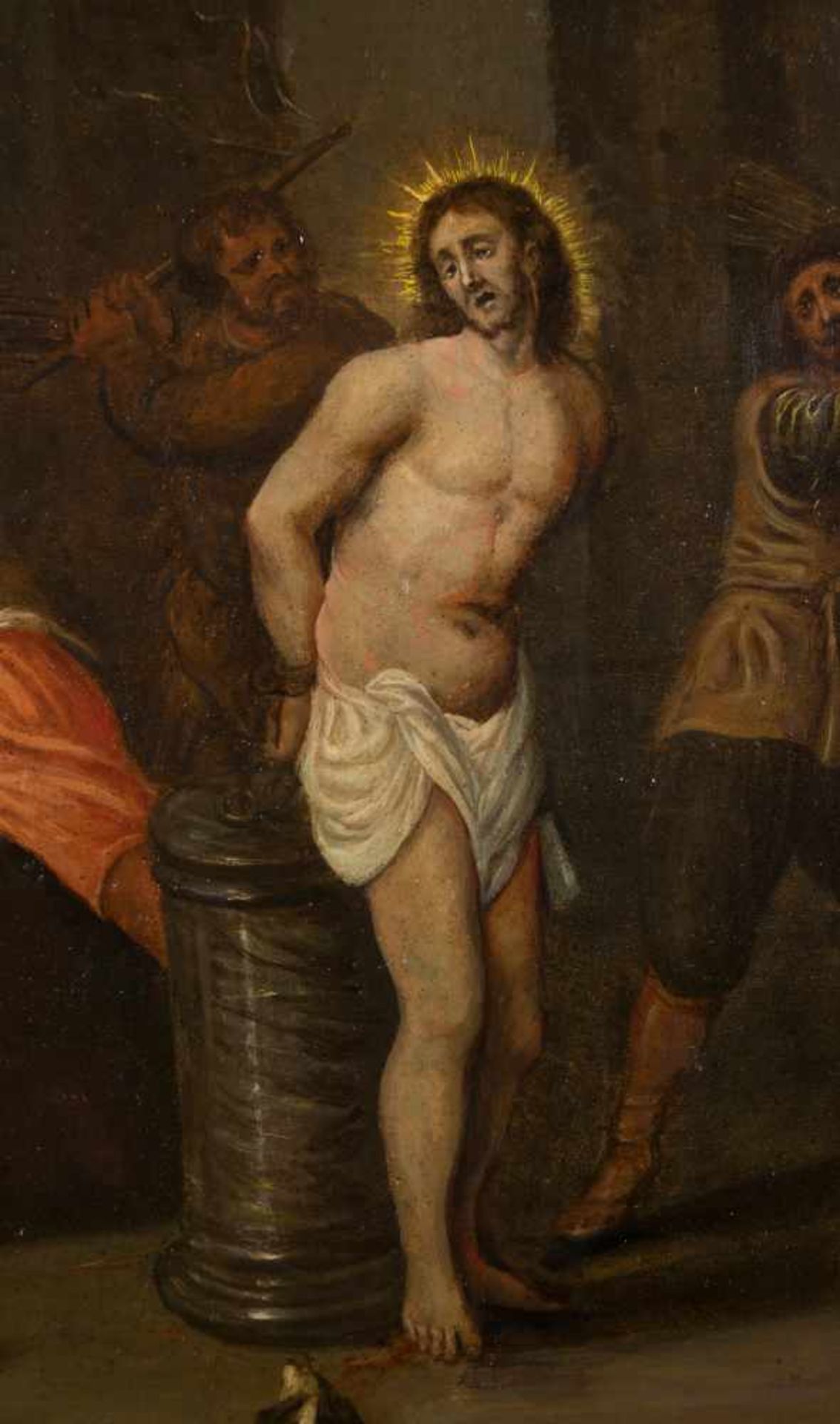 17th century Antwerp School. Circa 1640 - 1650. "The flagellation of Christ" Oil on copper. With a - Bild 3 aus 8