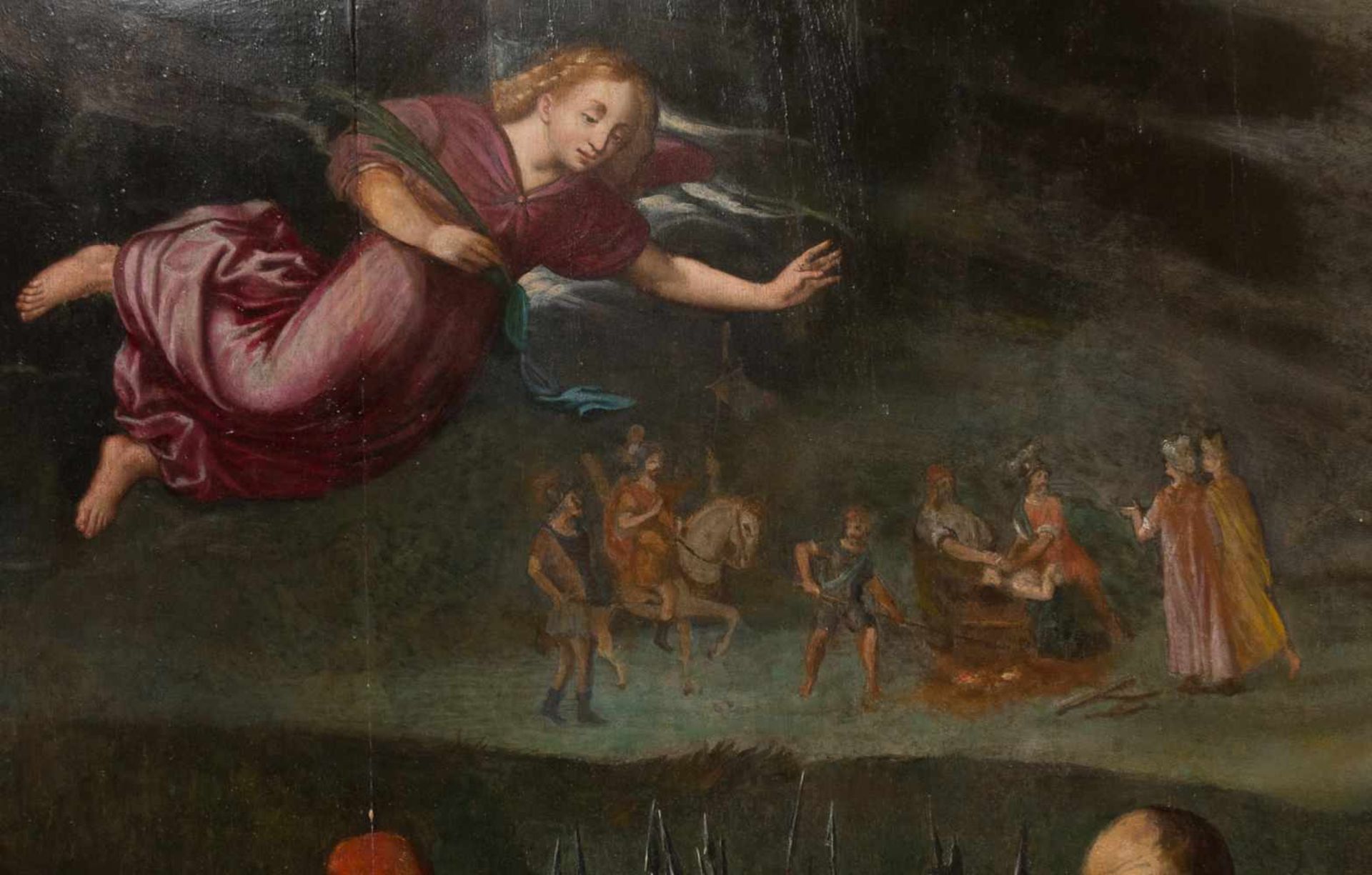 16th – 17th century Spanish School. Oil on panel. 202 x 147 cm. - Bild 5 aus 6