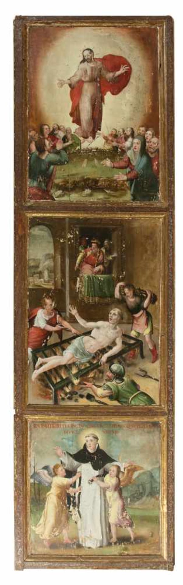 15th century Castilian School. "Saint Lawrence" Oil on panel. Fragment of an altarpiece. 197 x 58