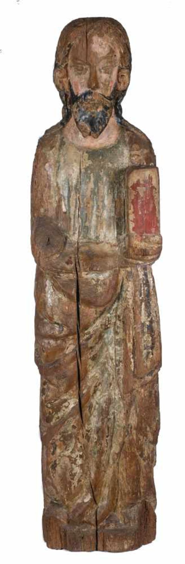 Saint. Carved and polychromed wooden sculpture. Romanesque. Catalan School. 13th century.