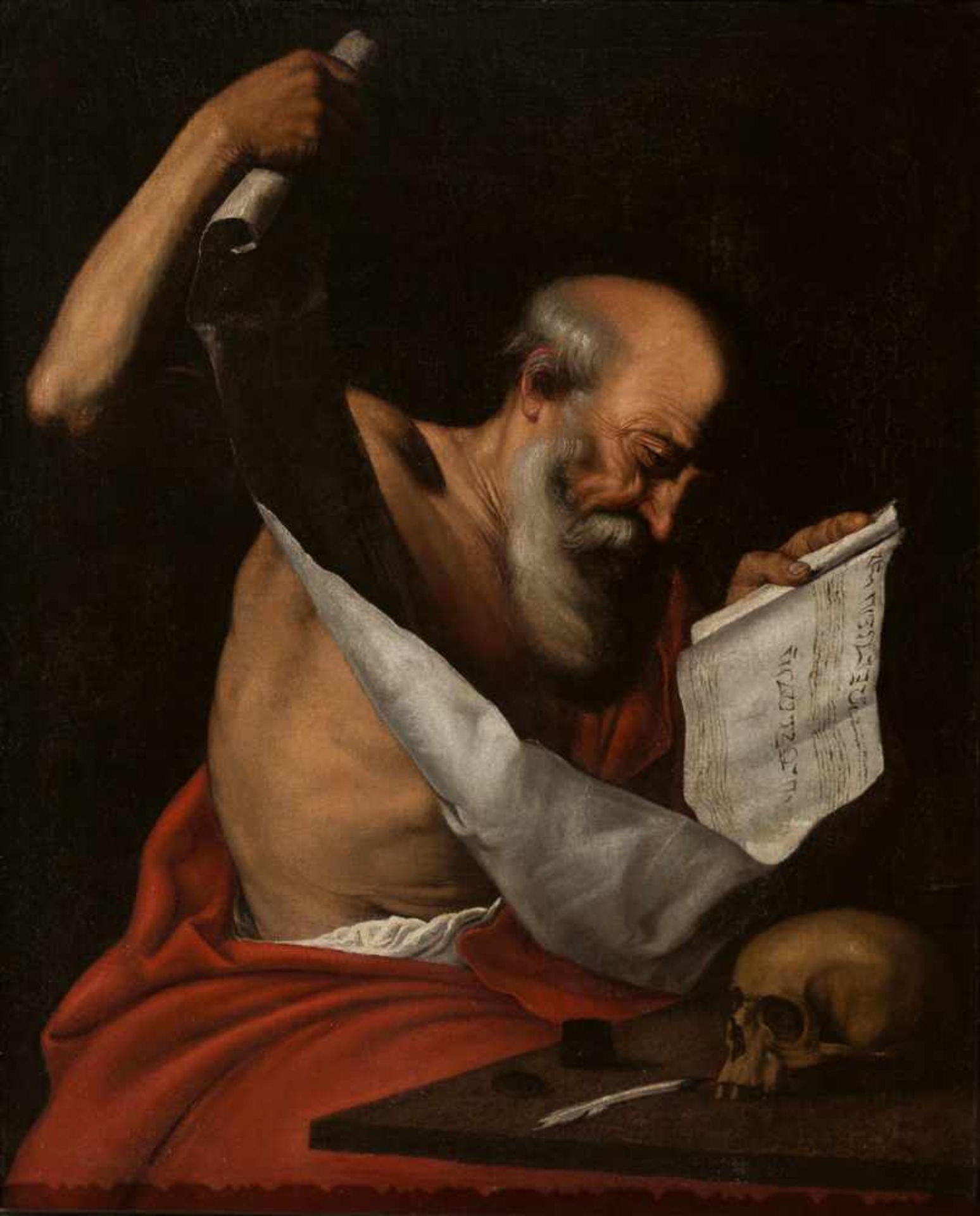 Hendryck van Somer (Lokeren, Belgium, 1607 - Naples, c. 1655) "St Geronimo" Oil on canvas.
