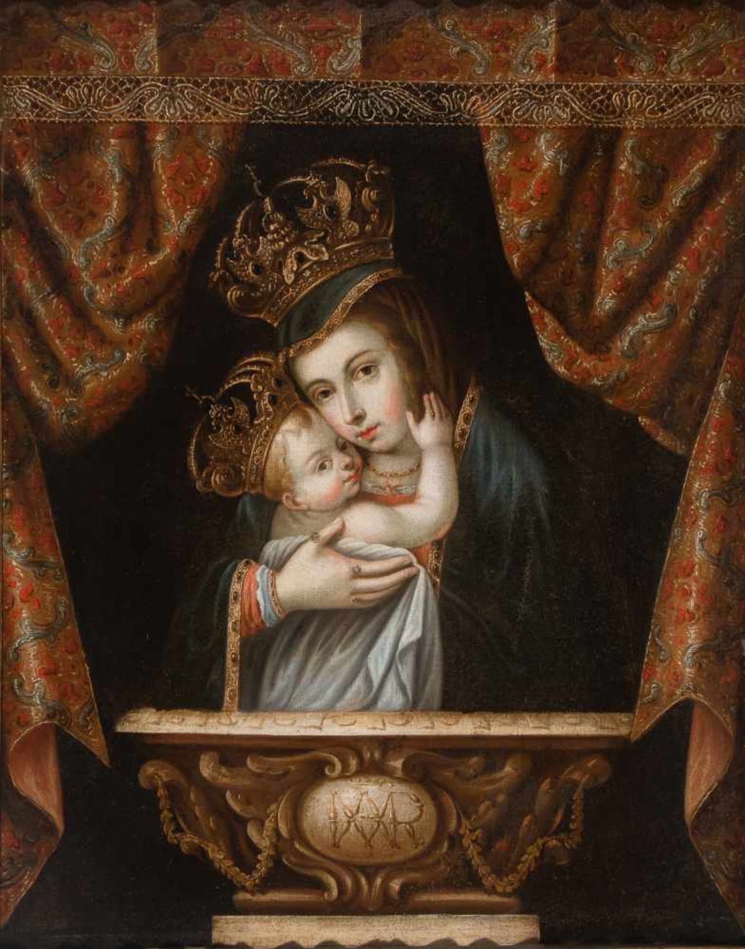 17th century Madrid School. Juan Bautista de Espinosa´s circle (c. 1585-1641) "Madonna and Child"