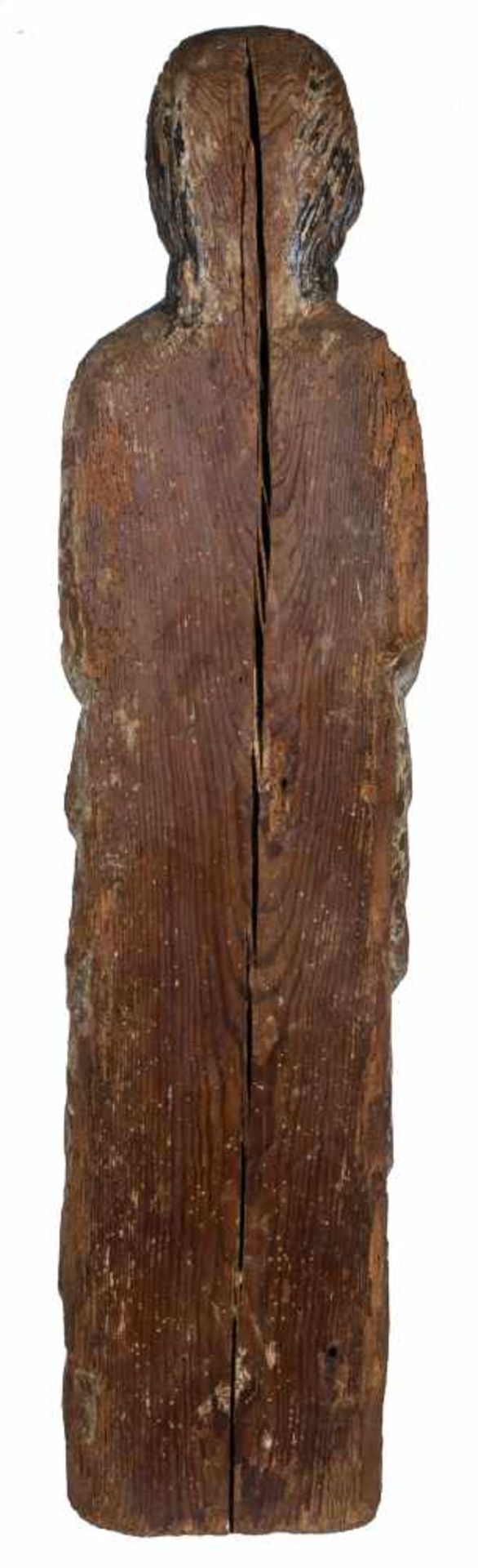 Saint. Carved and polychromed wooden sculpture. Romanesque. Catalan School. 13th century. - Bild 7 aus 7