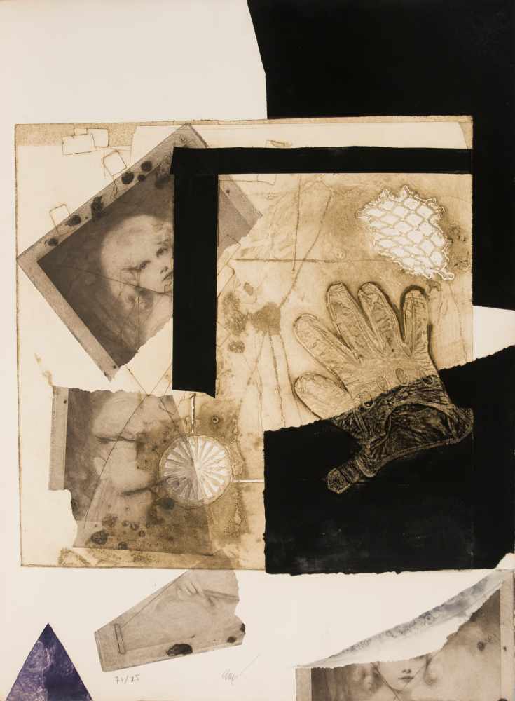 Antoni Clavé (Barcelona, 1913 - Saint Tropez, 2005)"L’Homme au gant" (Man with glove)Carborundum and