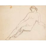 Celso Lagar (Ciudad Rodrigo, 1891 - Sevilla, 1966) "Female nude"Ink and opaque watercolour drawing