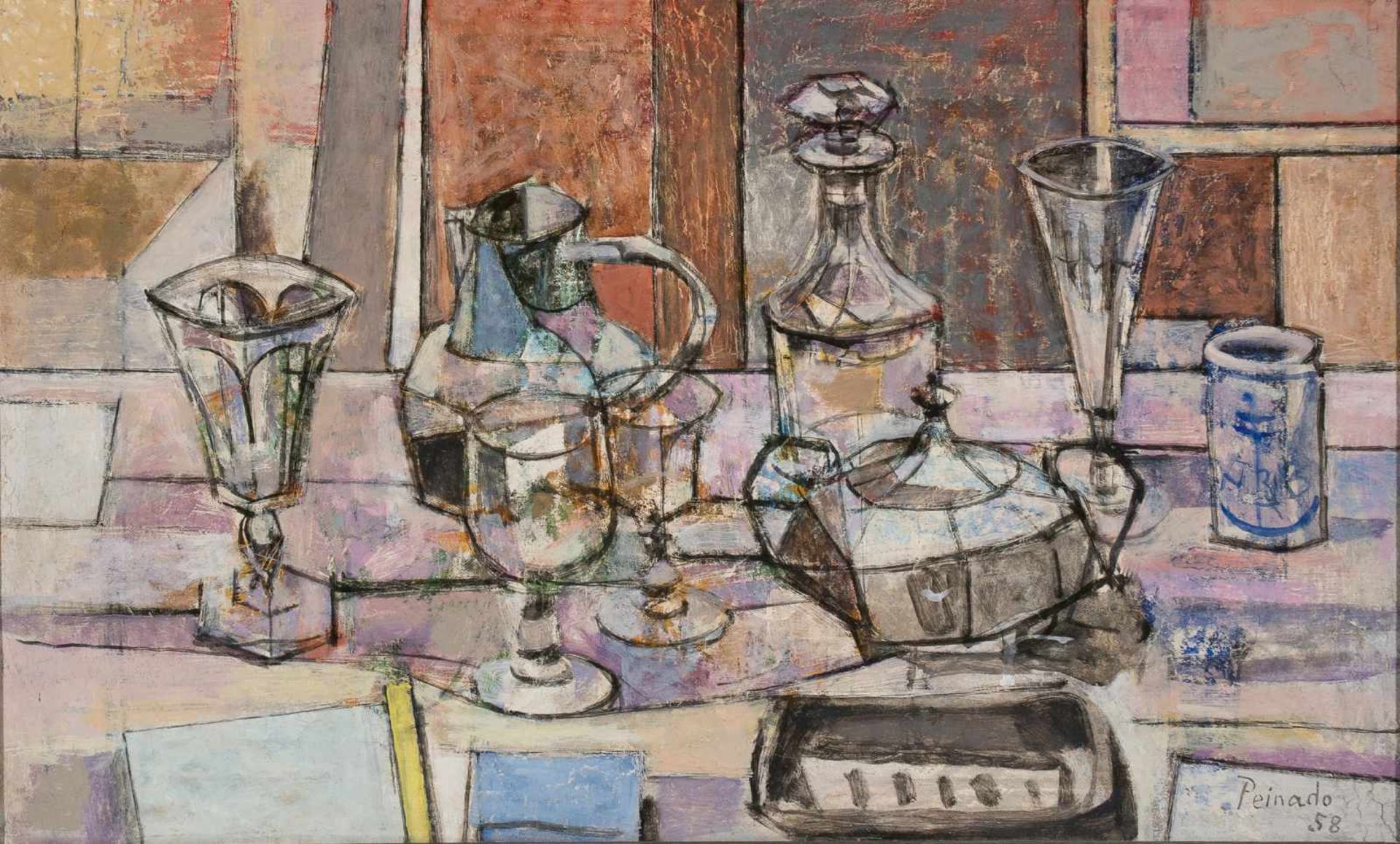 JOAQUÍN PEINADO (RONDA, MÁLAGA, 1898 - PARÍS, 1975) "Still life" Oil on canvas. Signed and dated