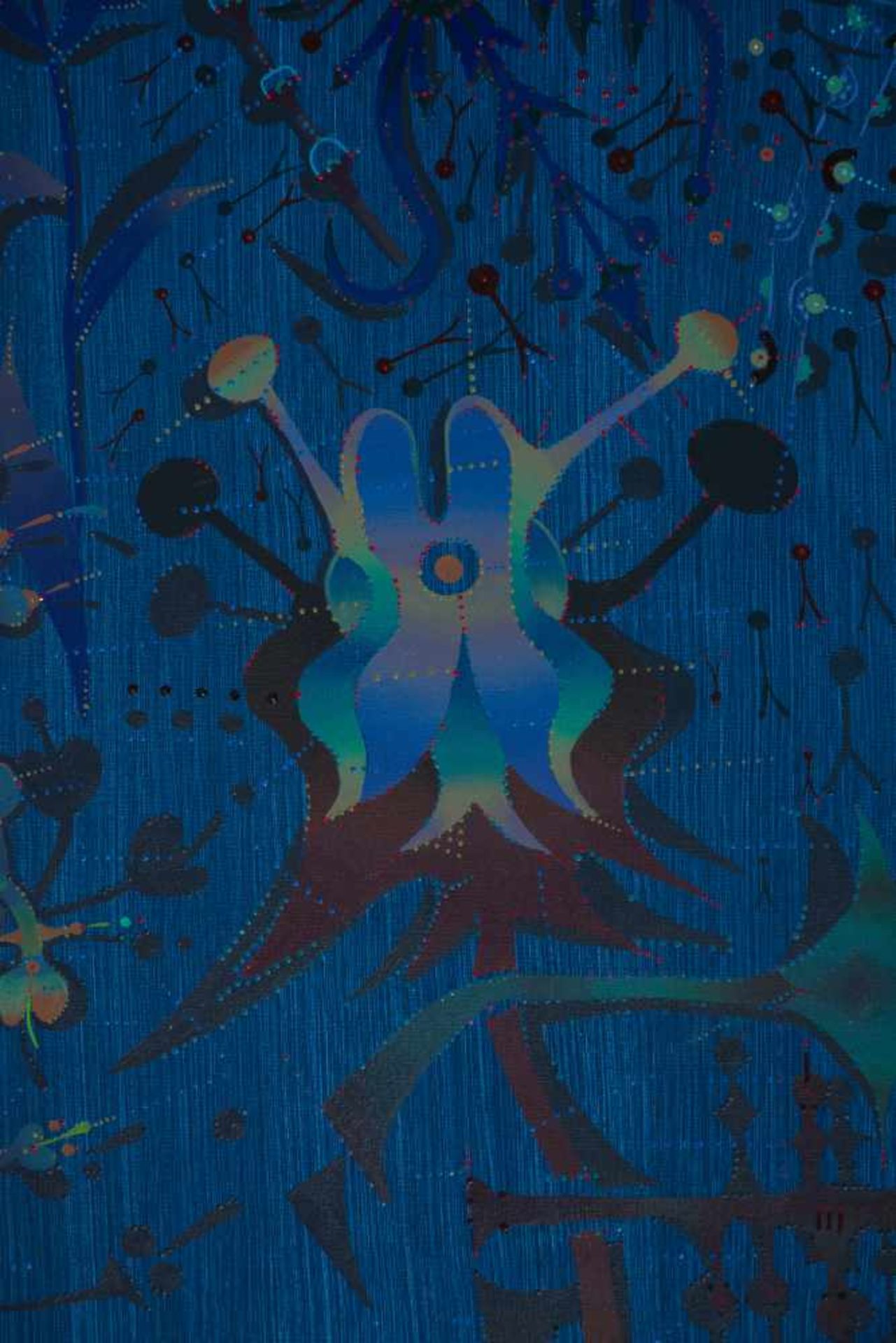Joan Ponç (Barcelona, 1927 - Saint Paul de Vence, 1984)"Esser de les flors sobre fons blau" ( - Bild 3 aus 7