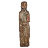 "Saint". Carved and polychromed wooden sculpture. Romanesque. Catalan School. 13th century..