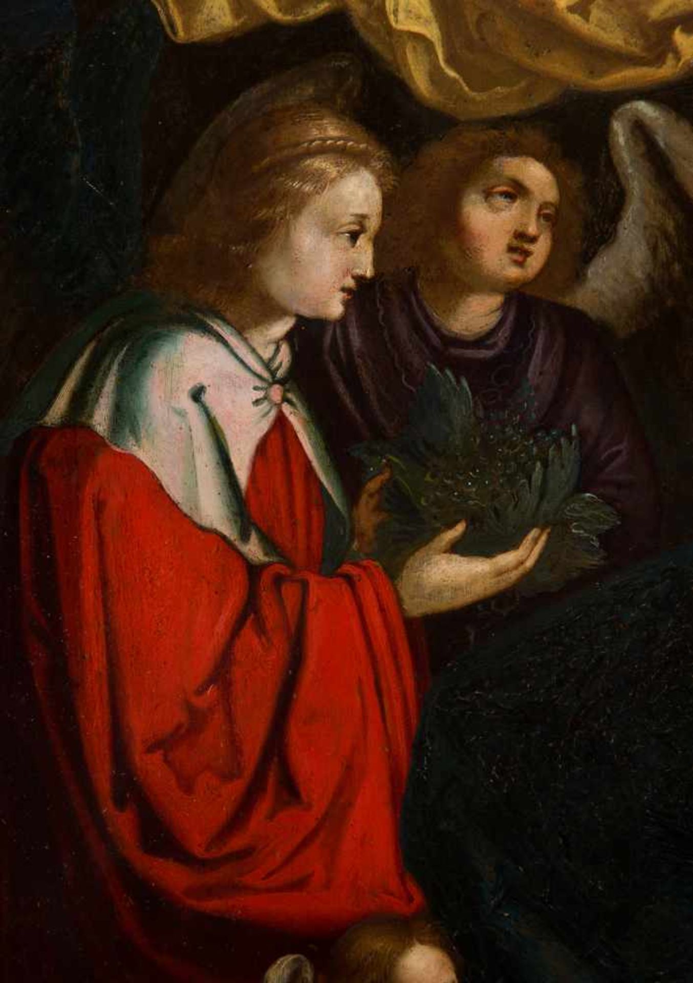 German or Flemish school of the 17th century"Virgin with crowned child"Oil on copper. 68 x 54 cm. - Bild 5 aus 9