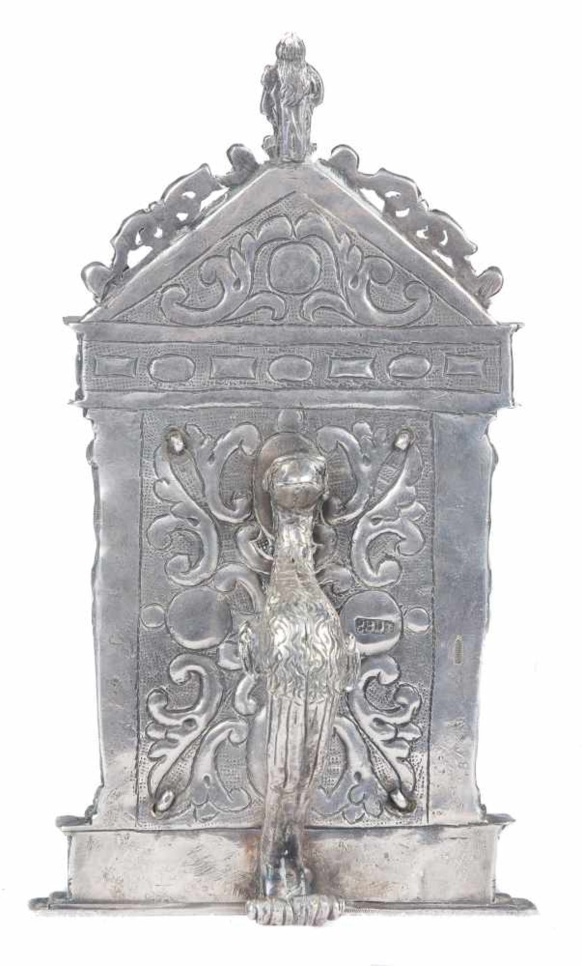 Juan de Orona (Zaragoza, documented from 1554 - 1591)Large carved silver pax which is chiselled, - Bild 5 aus 6