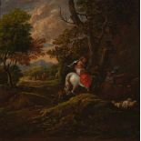 Flemish school of the 17th century"Landscapes with characters"Pair of oils on canvas. 26 x 36 cm.