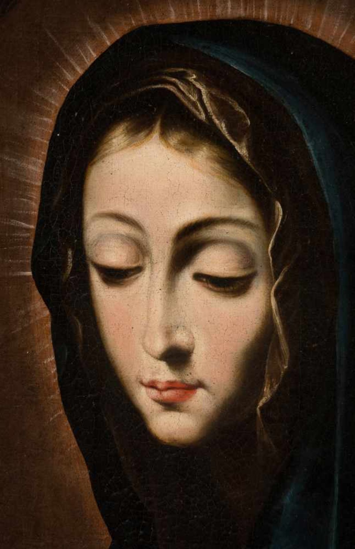 18th century Spanish School"Our Lady of Sorrows"Oil on canvas. 66.5 x 49.5 cm.- - -22.00 % buyer's - Bild 2 aus 3