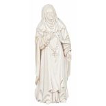 "Saint" Sculpted ivory figure. Colonial. Philippine-Hispanic. 18th century.29.5 x 11 x 9.5 cm.