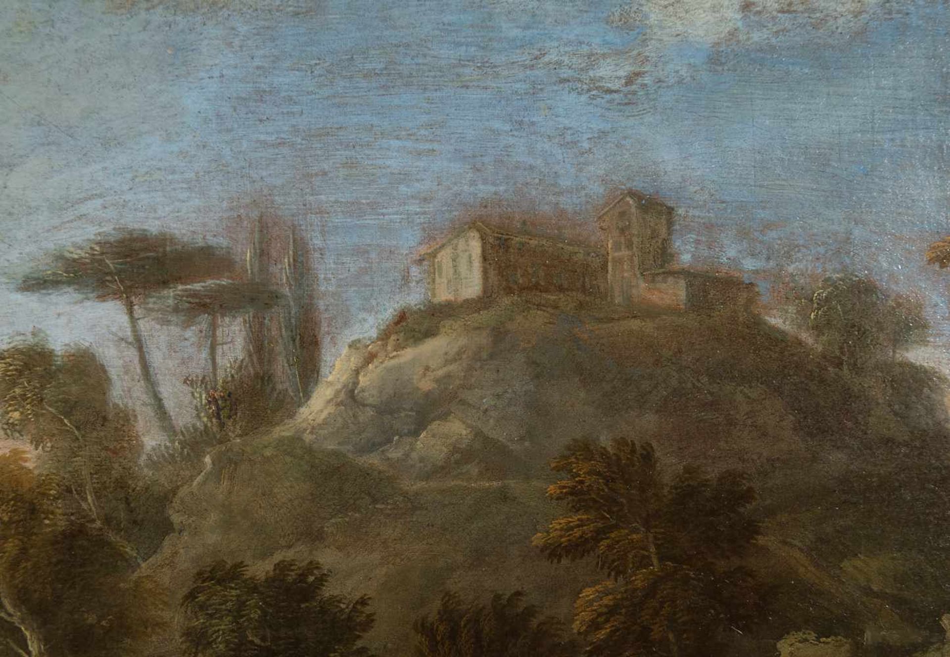 European School of the second half of the 18th century"Italian landscape"Oil on canvas. 76 x 102 cm. - Bild 4 aus 6