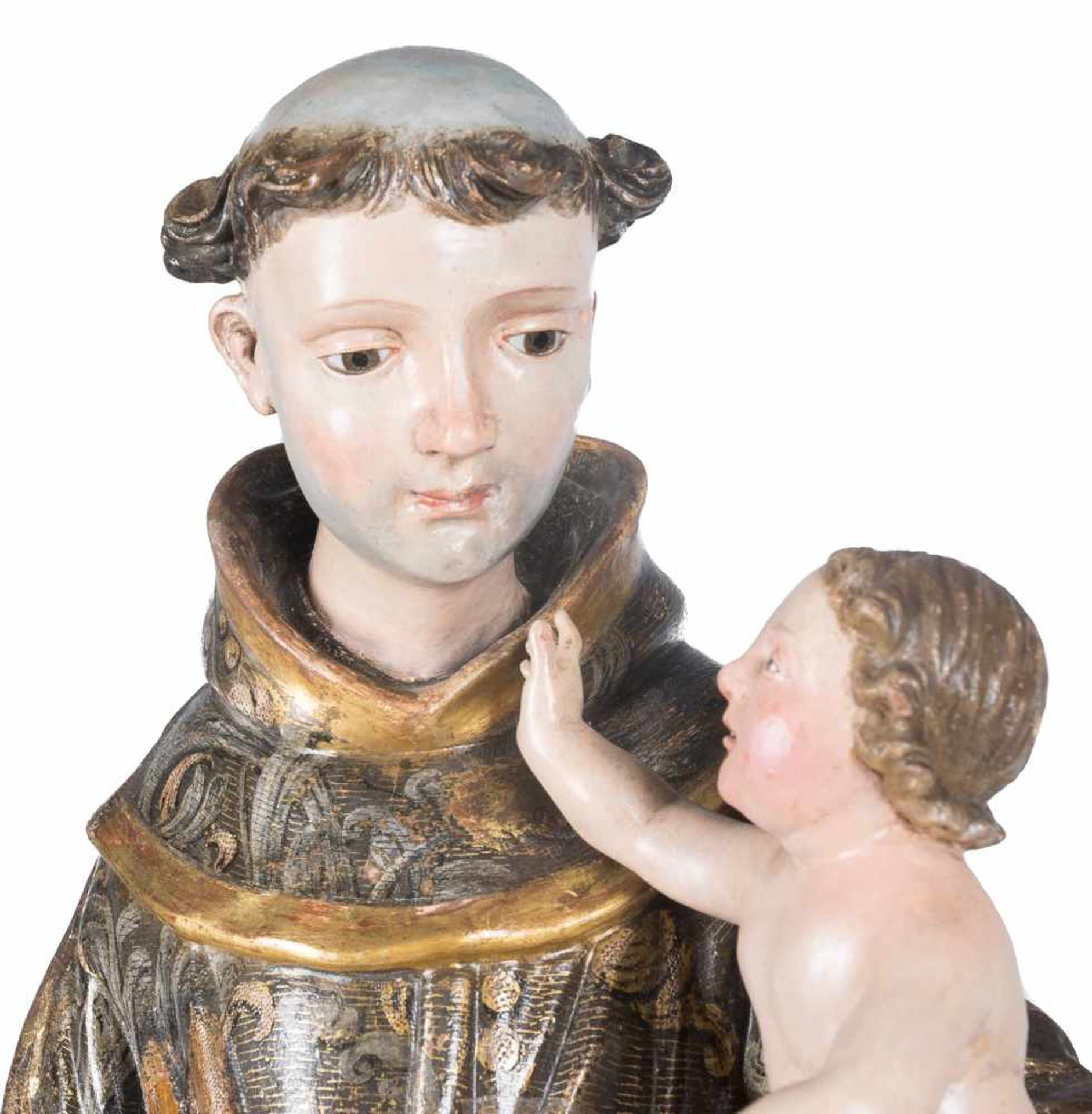"Saint Anthony of Padua with the Christ Child". Carved wooden, polychromed, gilded and estofado - Bild 4 aus 7