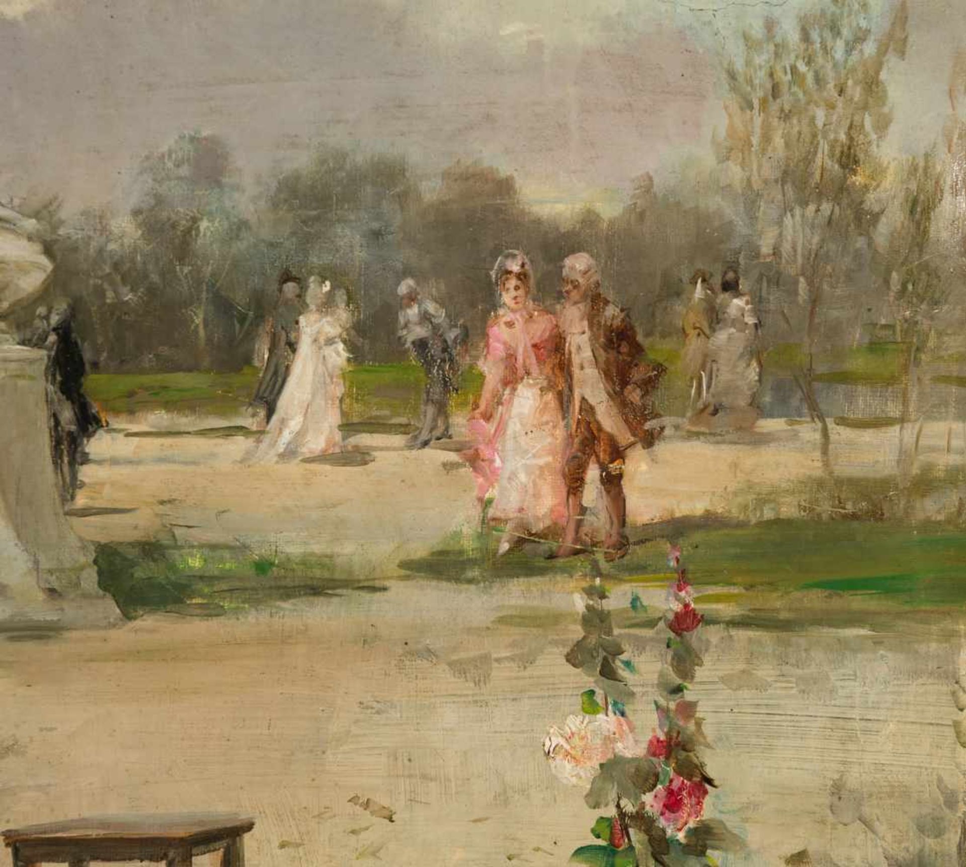 Ramón Muñoz Rubio (Jaén, 1877 - Early twentieth century)"Scenes of chivalry"Pair of oils on - Bild 10 aus 13