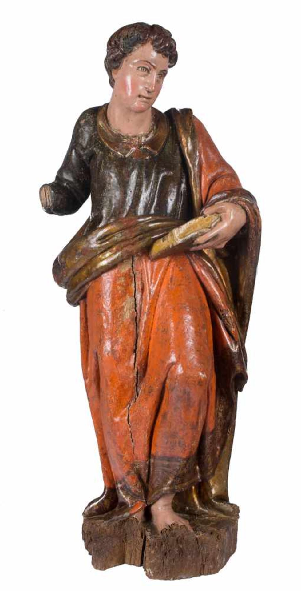 Juan de Anchieta. (Azpeitia, c. 1533 - Pamplona, 1588)"Saint John" Carved, gilded, silvered and