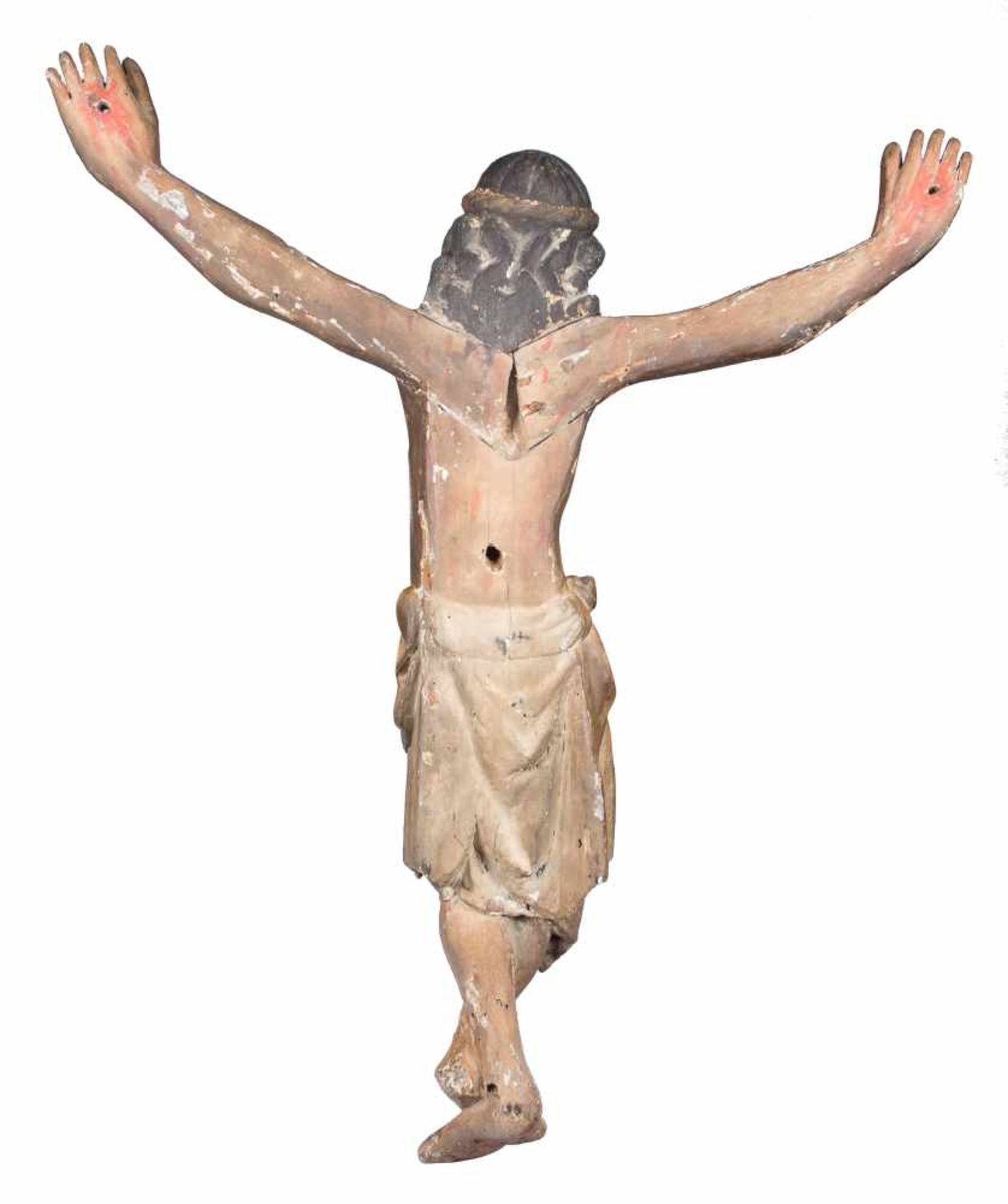 "Christ in Majesty". Carved and polychrome wooden sculpture. 13th - 14th century.It has several - Bild 7 aus 7