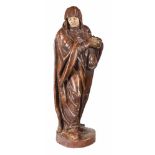 "Virgin of Calvary". Carved and polychrome wooden sculpture. Spanish school. Circa 1600. Height: