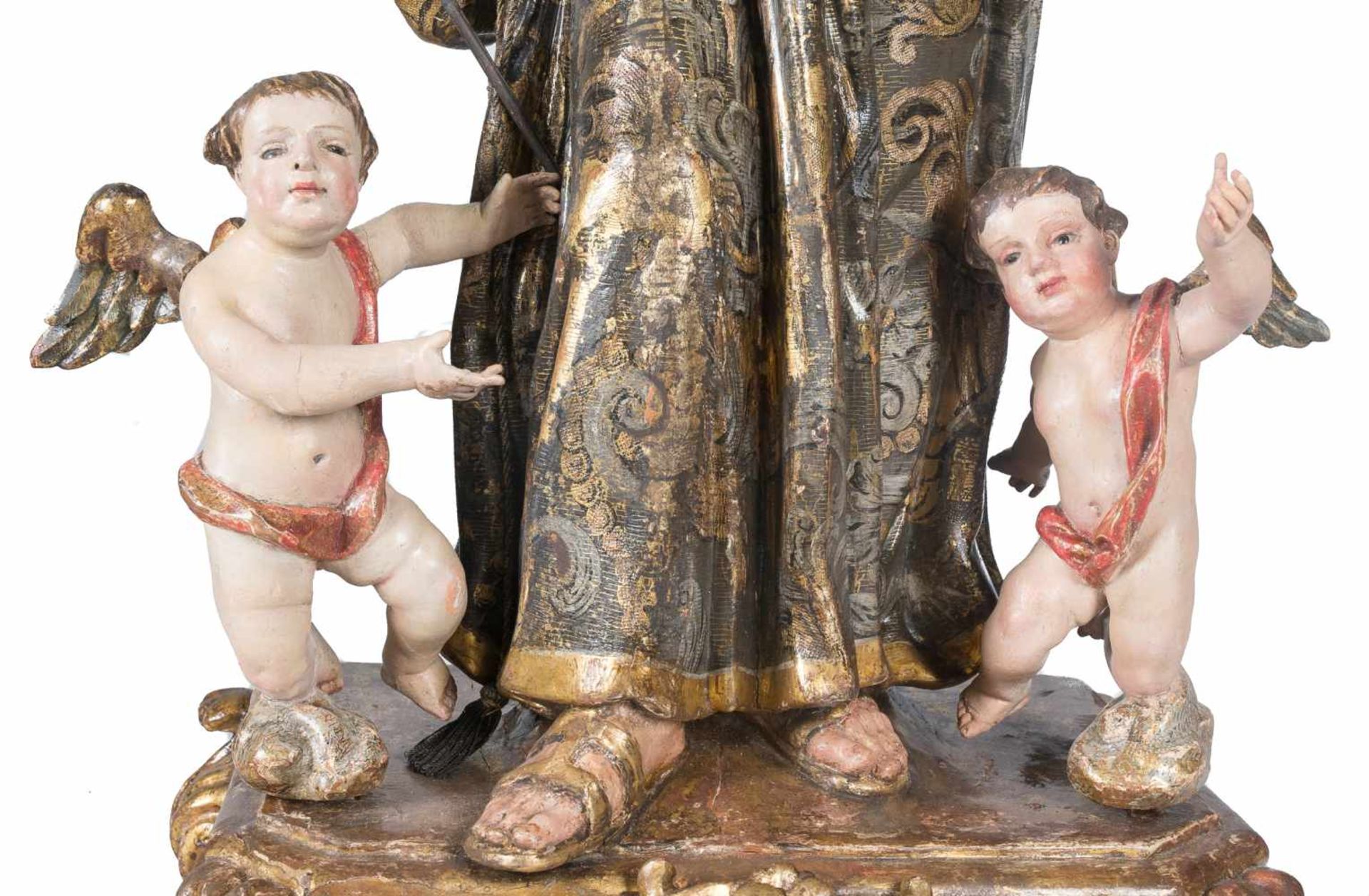 "Saint Anthony of Padua with the Christ Child". Carved wooden, polychromed, gilded and estofado - Bild 2 aus 7