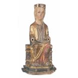 "Seat of Wisdom (Sedes Sapientiae)". Carved and polychromed wooden sculpture. Romanesque. 13th