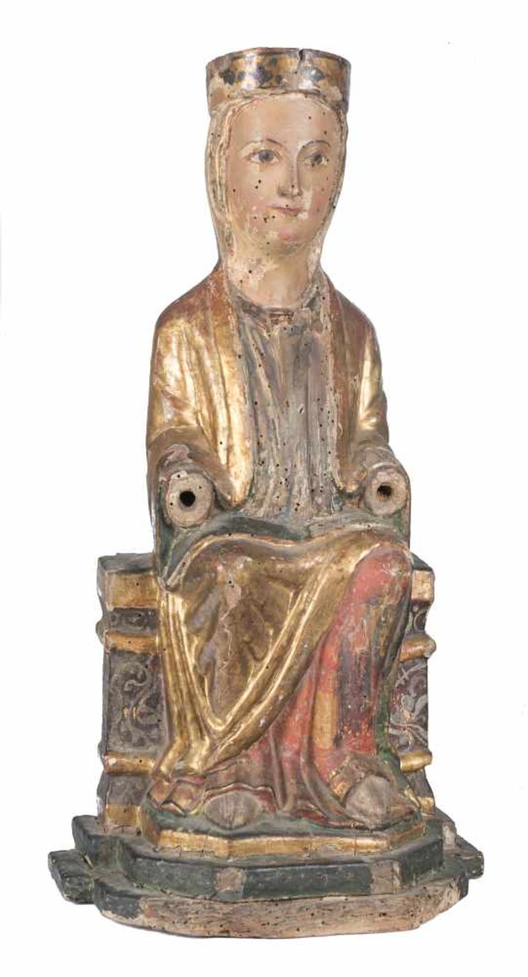 "Seat of Wisdom (Sedes Sapientiae)". Carved and polychromed wooden sculpture. Romanesque. 13th