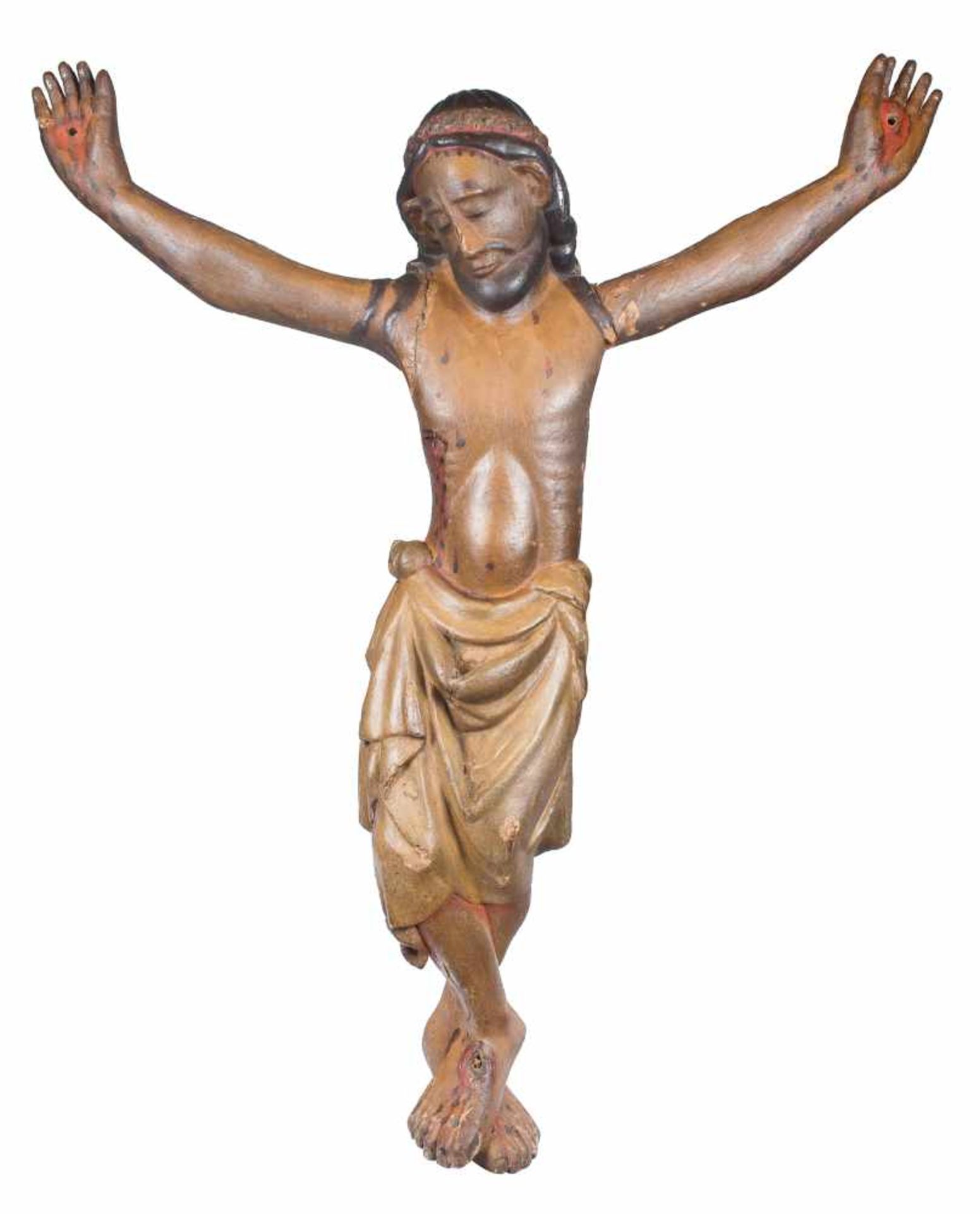 "Christ in Majesty". Carved and polychrome wooden sculpture. 13th - 14th century.It has several