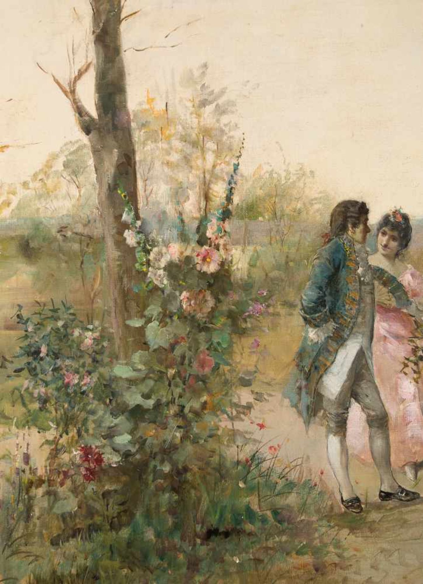 Ramón Muñoz Rubio (Jaén, 1877 - Early twentieth century)"Scenes of chivalry"Pair of oils on - Bild 2 aus 13