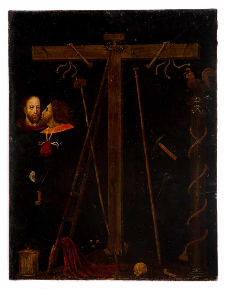 16th century Flemish School."Ecce Homo"Oil and gold illumination on panel. 37,9 x 29,1 cm.This - Image 6 of 7