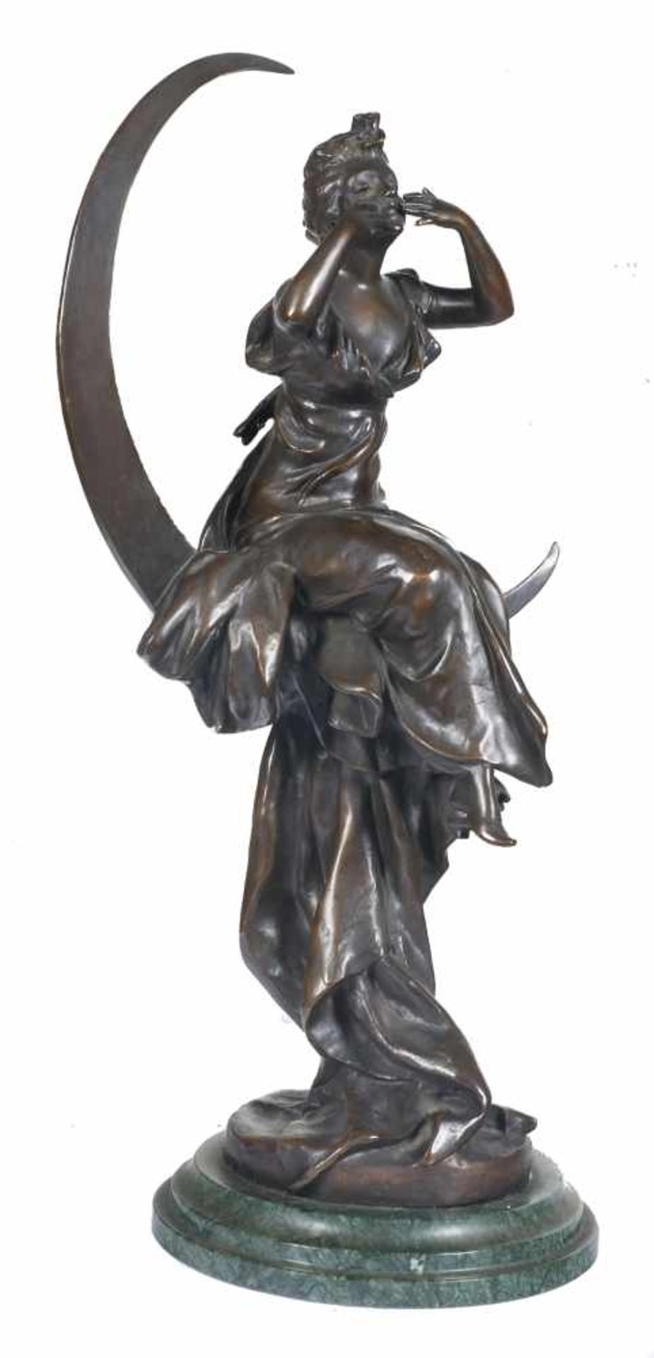 "Selene". Bronze scupture. Belgium. Art Nouveau. Circa 1900.Signed Georges van der Straeten (