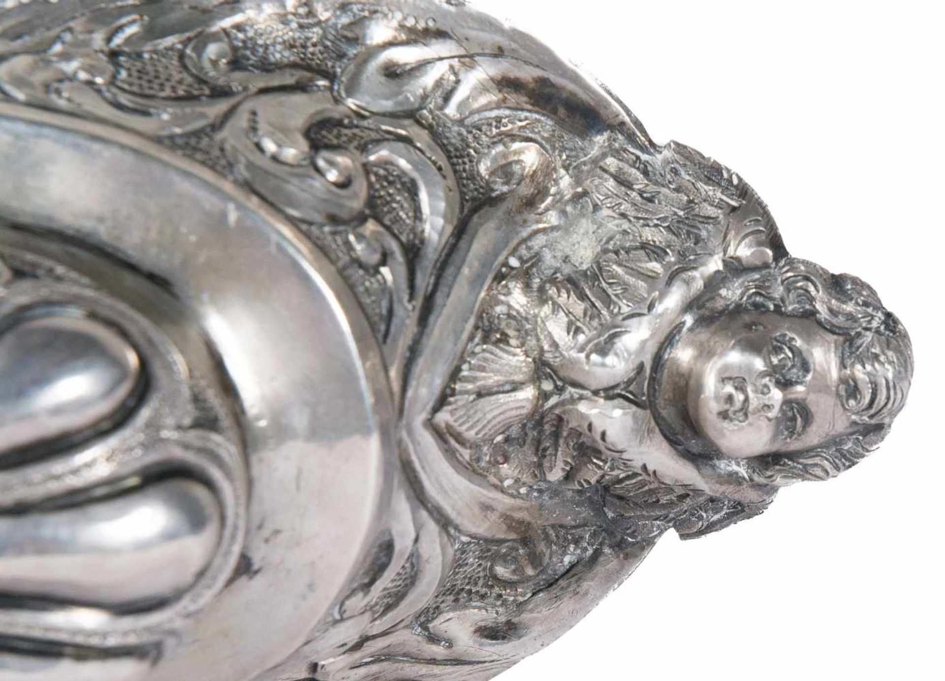 Embossed and chased silver incense burner. Marked. Possibly Italian. 17th – 18th century. 13,5 x - Bild 6 aus 6