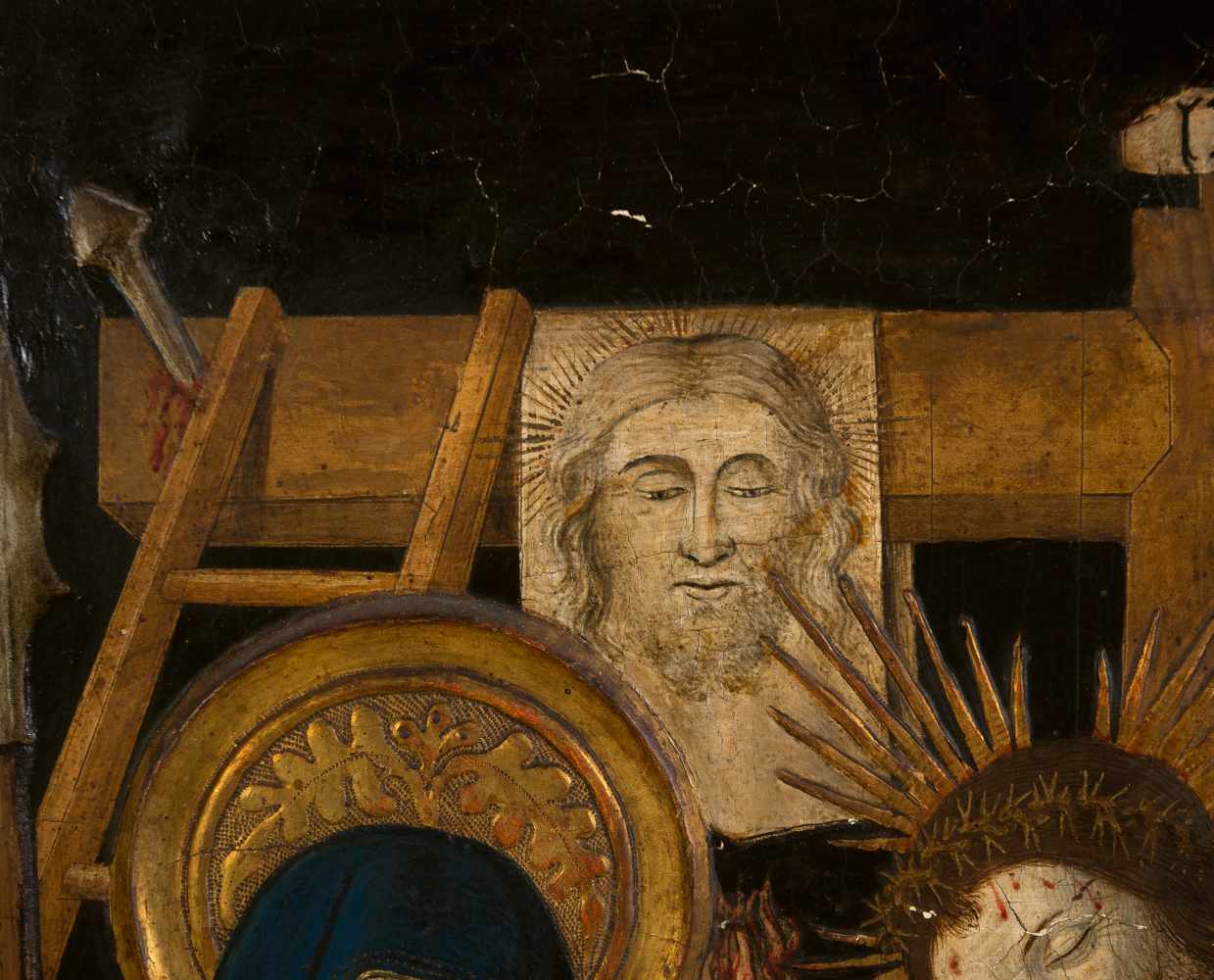 Ramon Solá II (c. 1445 - 1502)"Calvary with Arma Christi"Tempera and pricked gold on panel. 57 x - Image 6 of 8