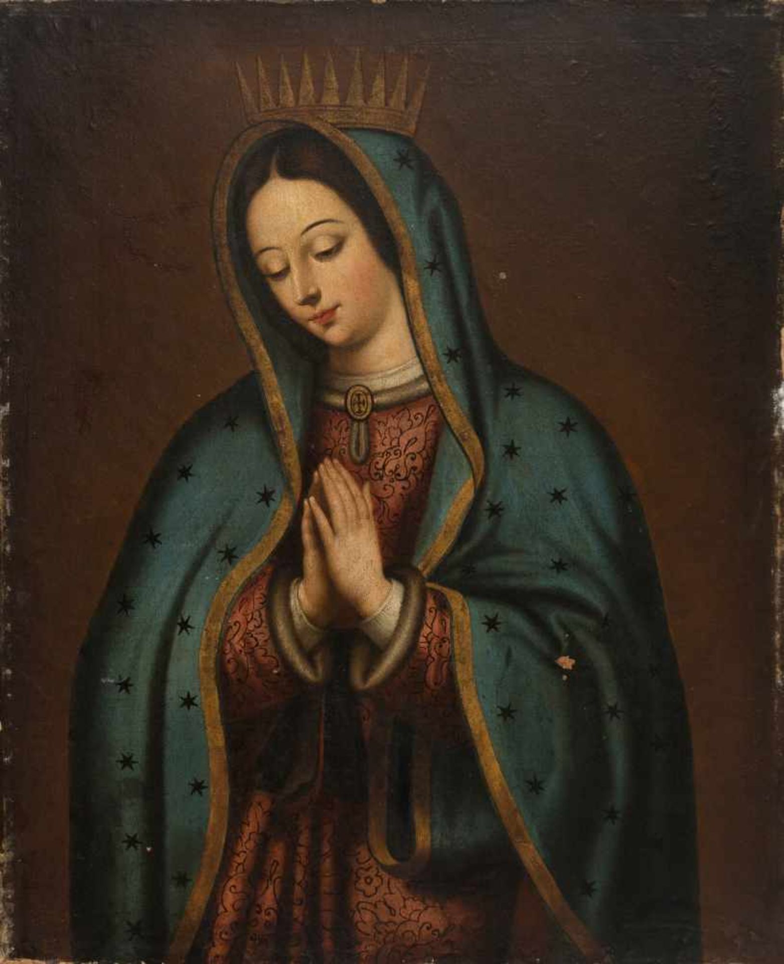 18th century Colonial School"Virgin of Guadalupe"Oil on canvas. 90 x 73 cm.- - -22.00 % buyer's