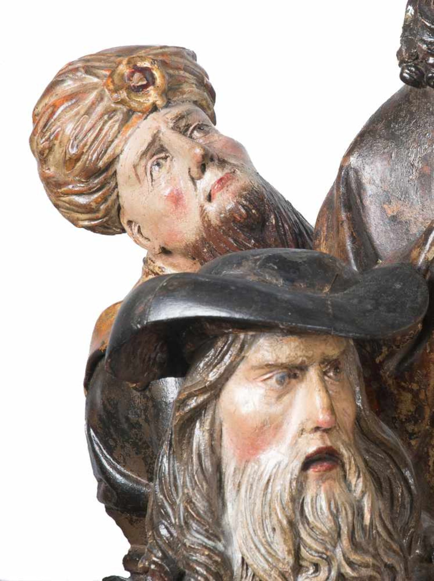 Magnificent carved, gilded and polychromed sculptural group. Flemish or German School. Limburg or - Bild 22 aus 22