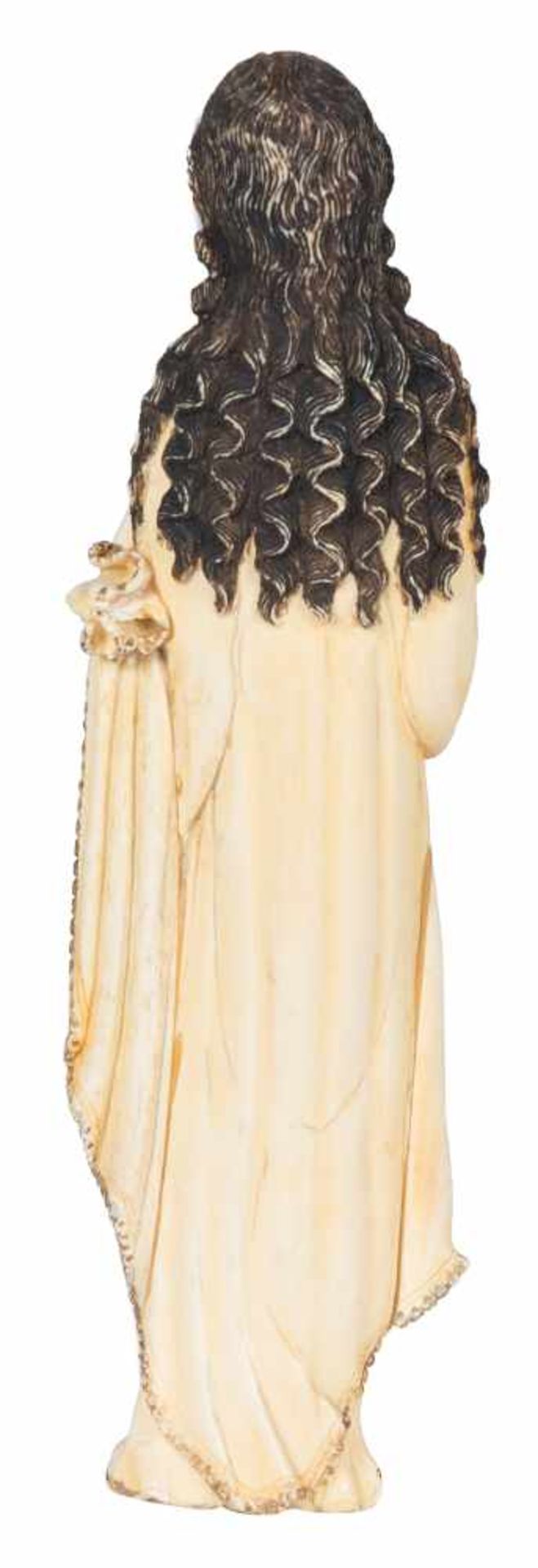 "Madonna and Child" Carved ivory figure with polychrome and gilt residue. Indo-Portuguese. 18th – - Bild 3 aus 3