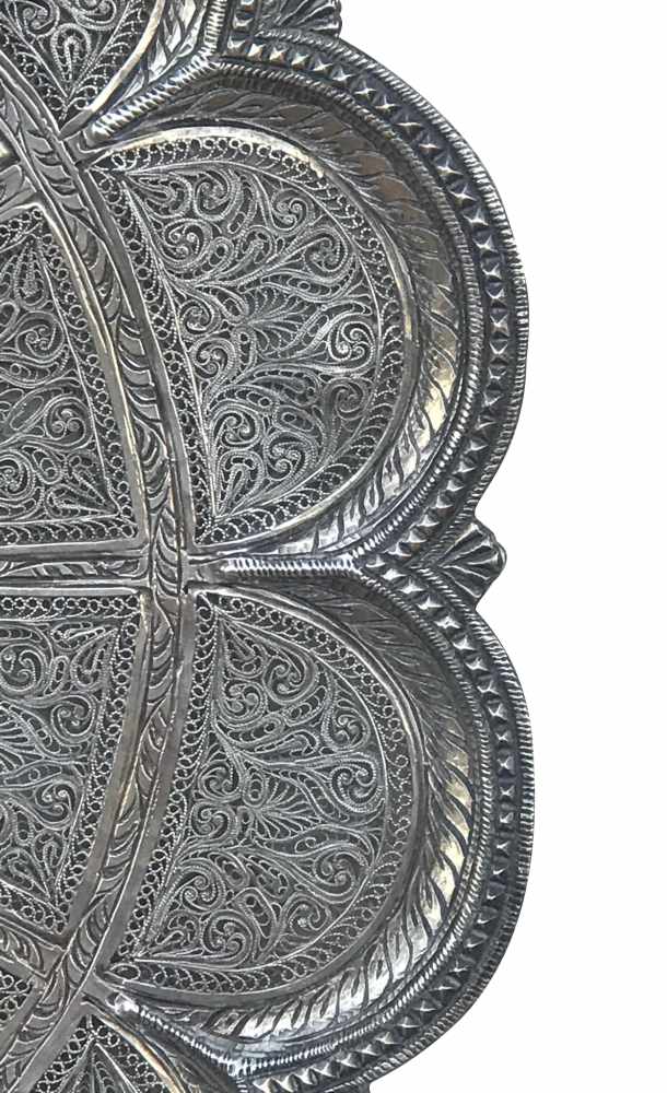 Silver filigree and embossed centre. Indo Portuguese. Possibly Goa. 18th - 19th centuries - Image 4 of 5