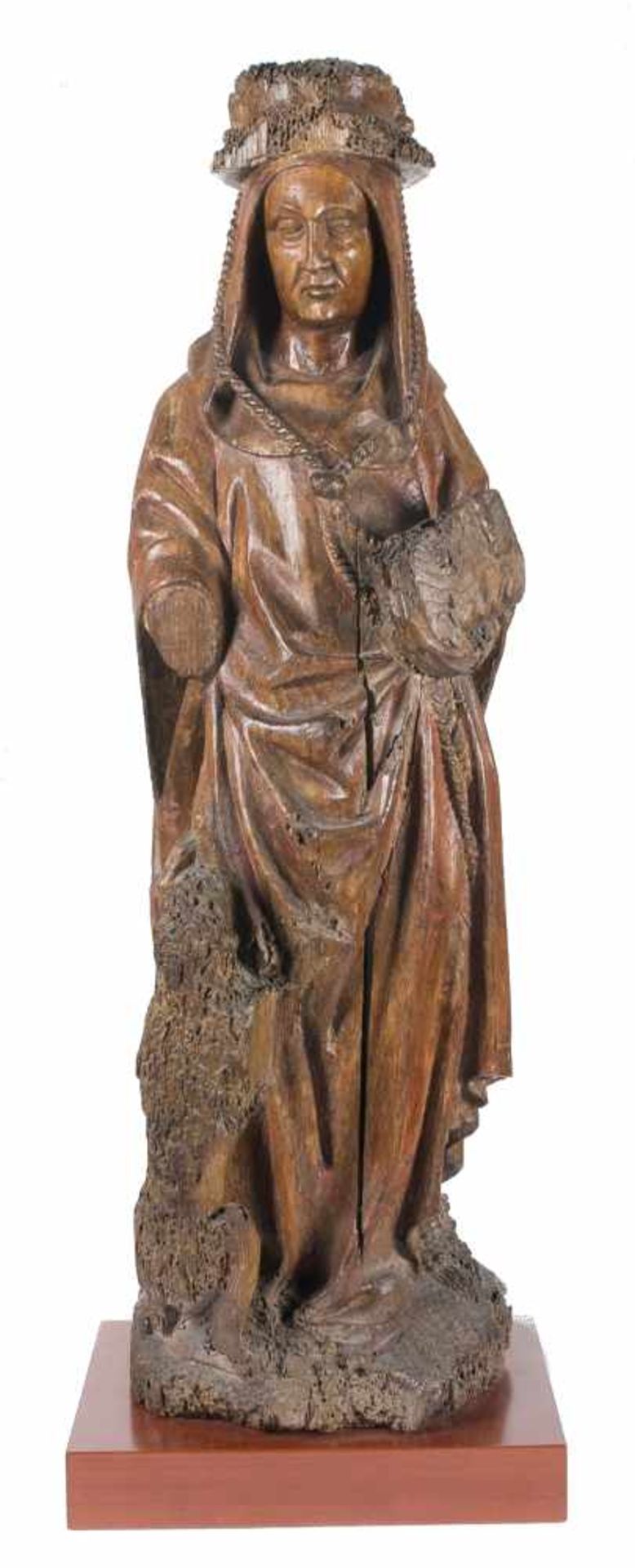 "Saint Jerome". Carved wooden sculpture with polychrome residue. Flemish School. Gothic. Late 15th - Bild 2 aus 6