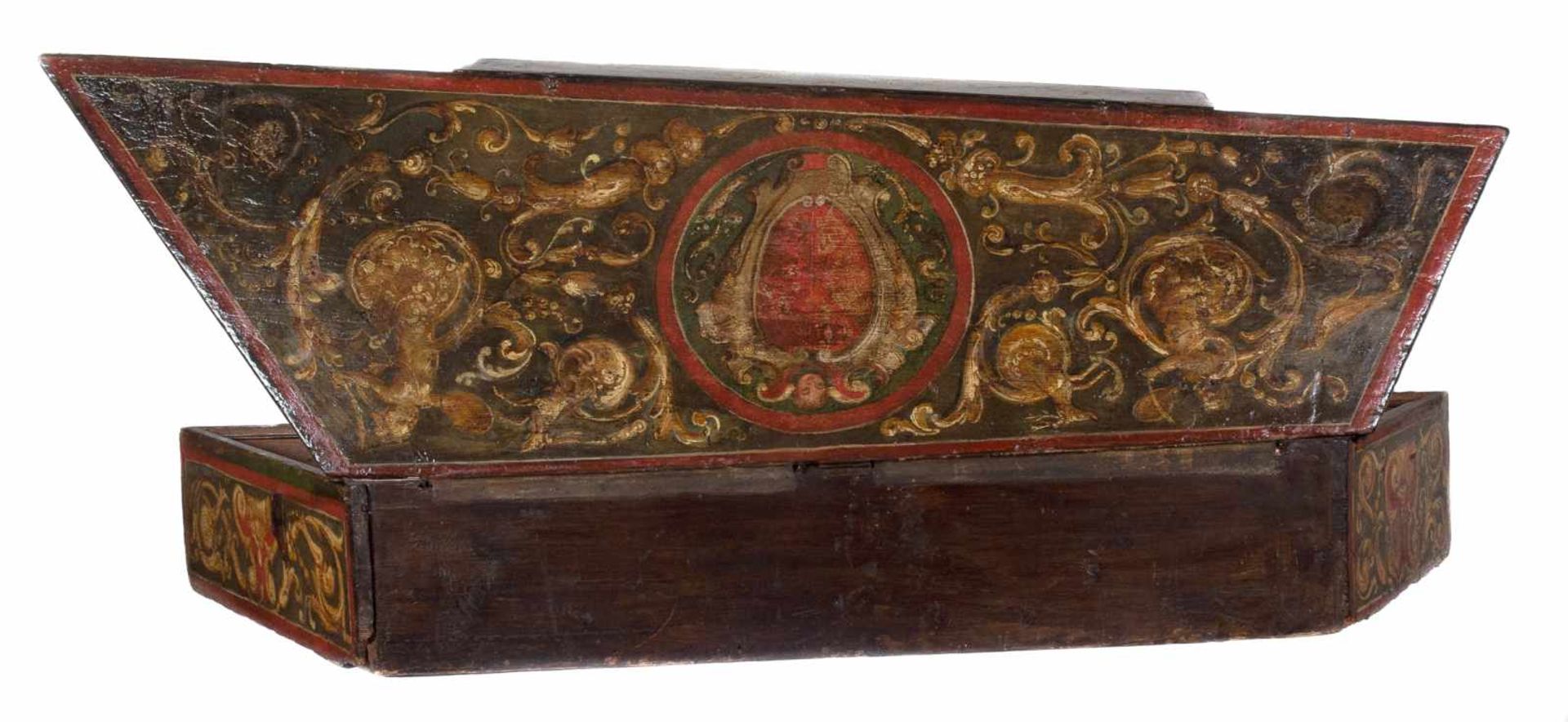 Virginal of the late 16th century. In an important carved wooden, polychrome and painted at the - Bild 2 aus 18