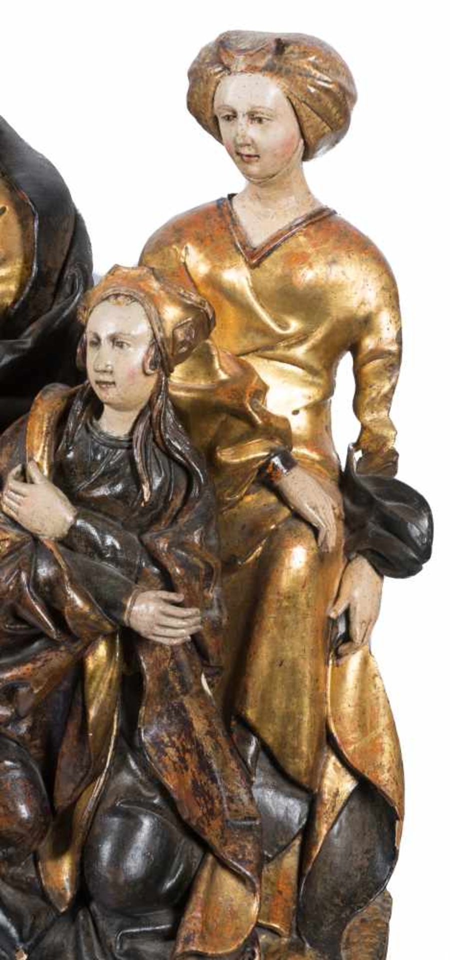 Magnificent carved, gilded and polychromed sculptural group. Flemish or German School. Limburg or - Bild 3 aus 22