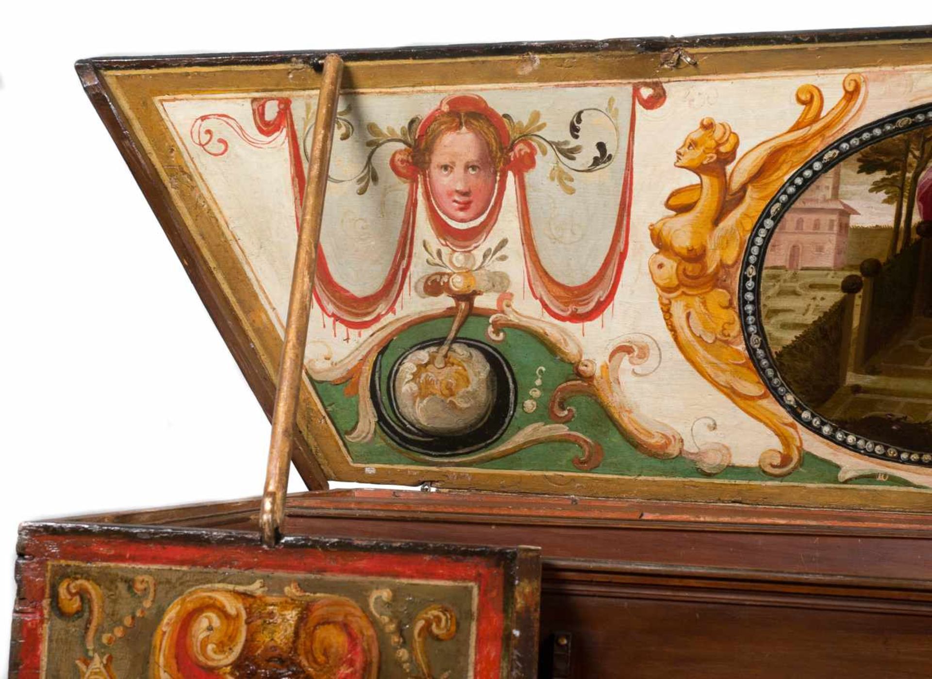 Virginal of the late 16th century. In an important carved wooden, polychrome and painted at the - Bild 14 aus 18