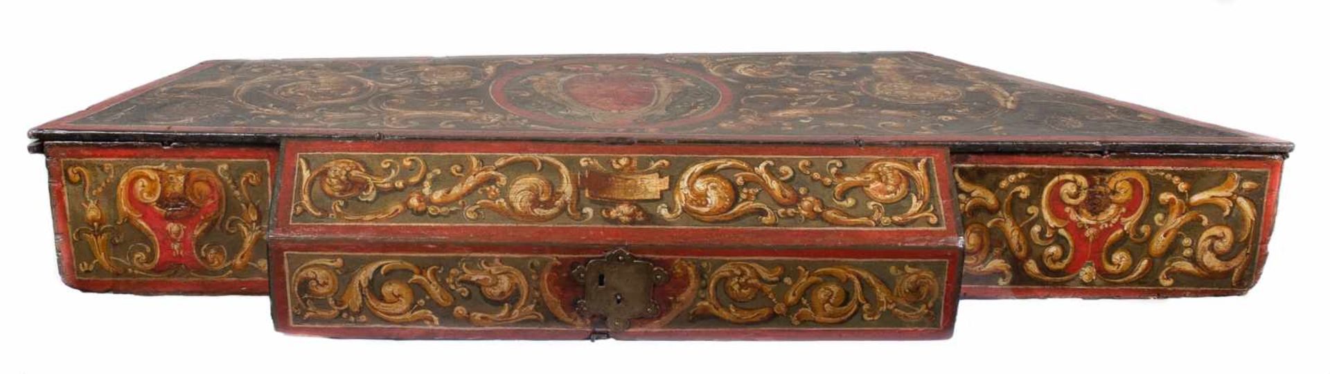 Virginal of the late 16th century. In an important carved wooden, polychrome and painted at the - Bild 15 aus 18