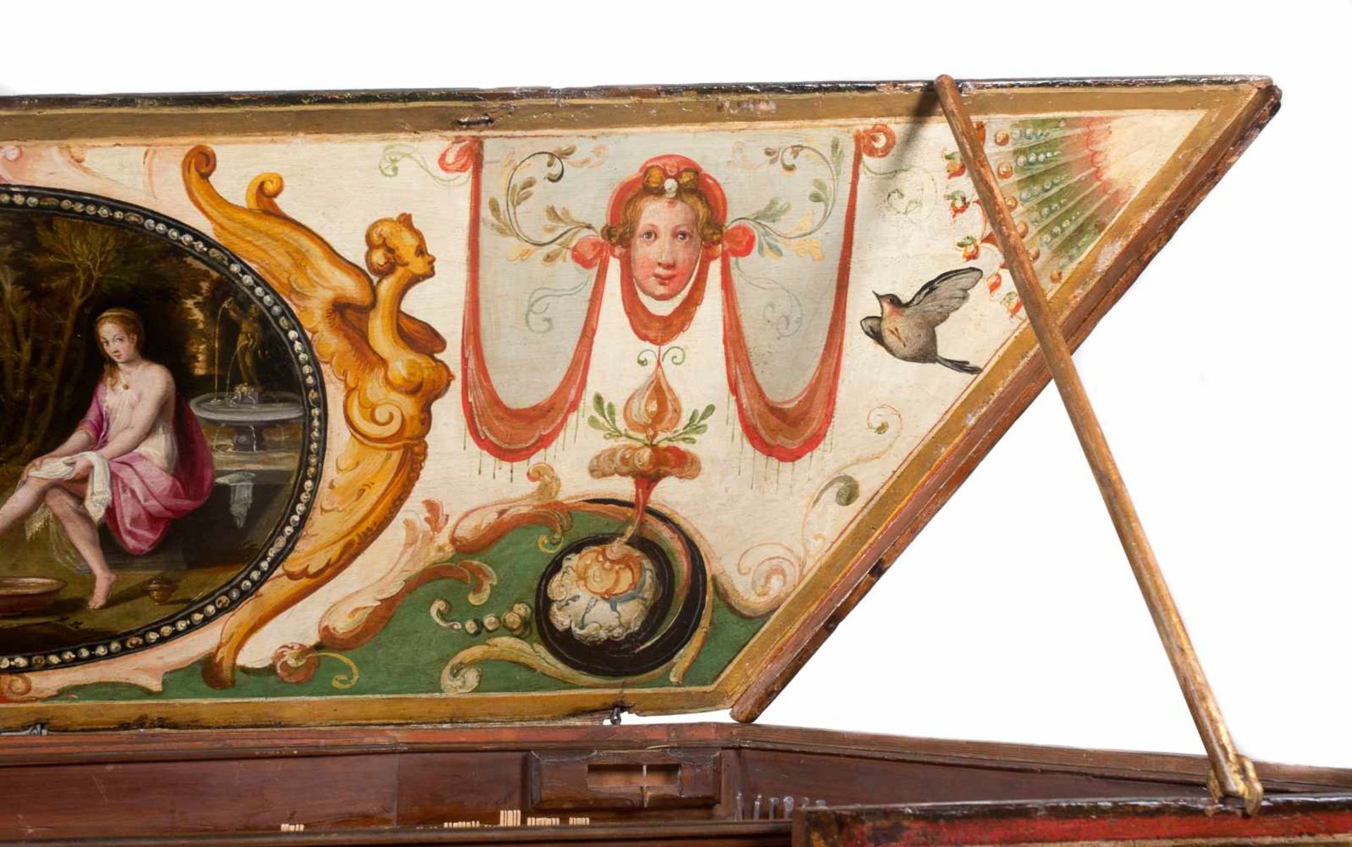 Virginal of the late 16th century. In an important carved wooden, polychrome and painted at the - Bild 13 aus 18