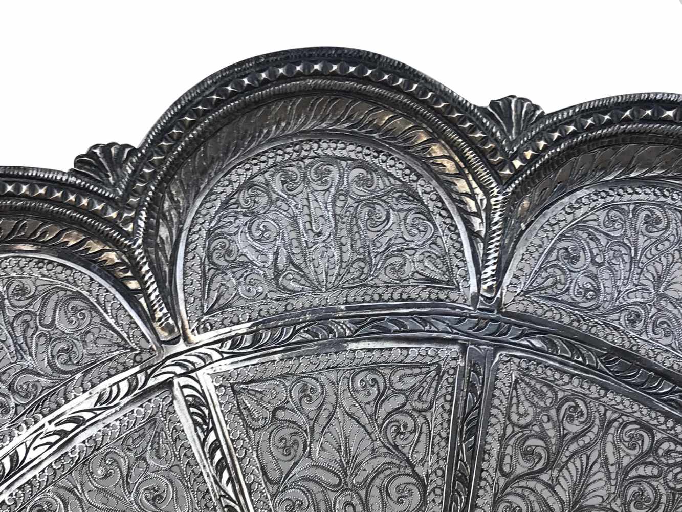 Silver filigree and embossed centre. Indo Portuguese. Possibly Goa. 18th - 19th centuries - Image 2 of 5