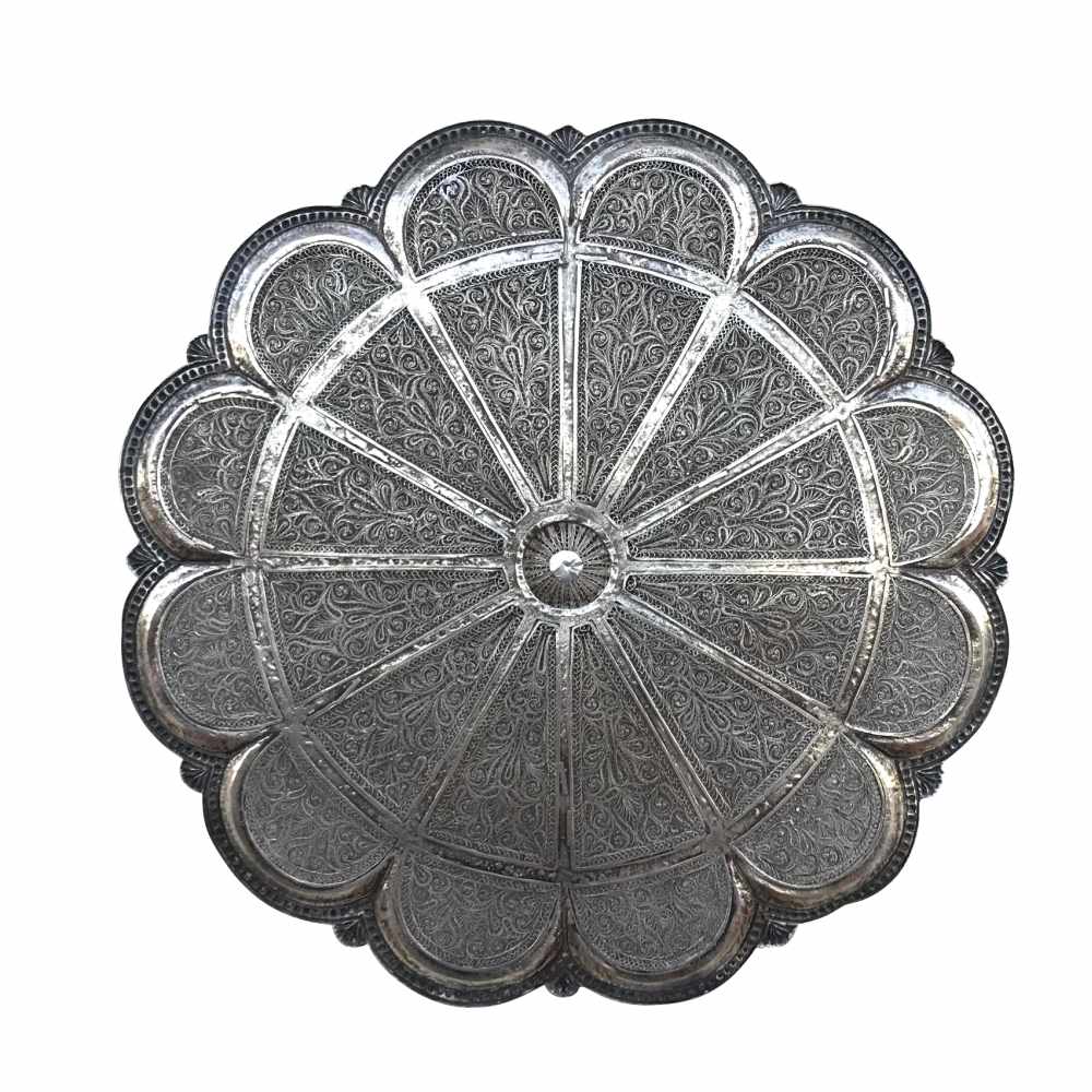 Silver filigree and embossed centre. Indo Portuguese. Possibly Goa. 18th - 19th centuries - Image 5 of 5