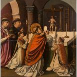 16th century Spanish School"The Mass of Saint Gregory"Tempera on panel. 54 x 57,5 cm.- - -22.00 %