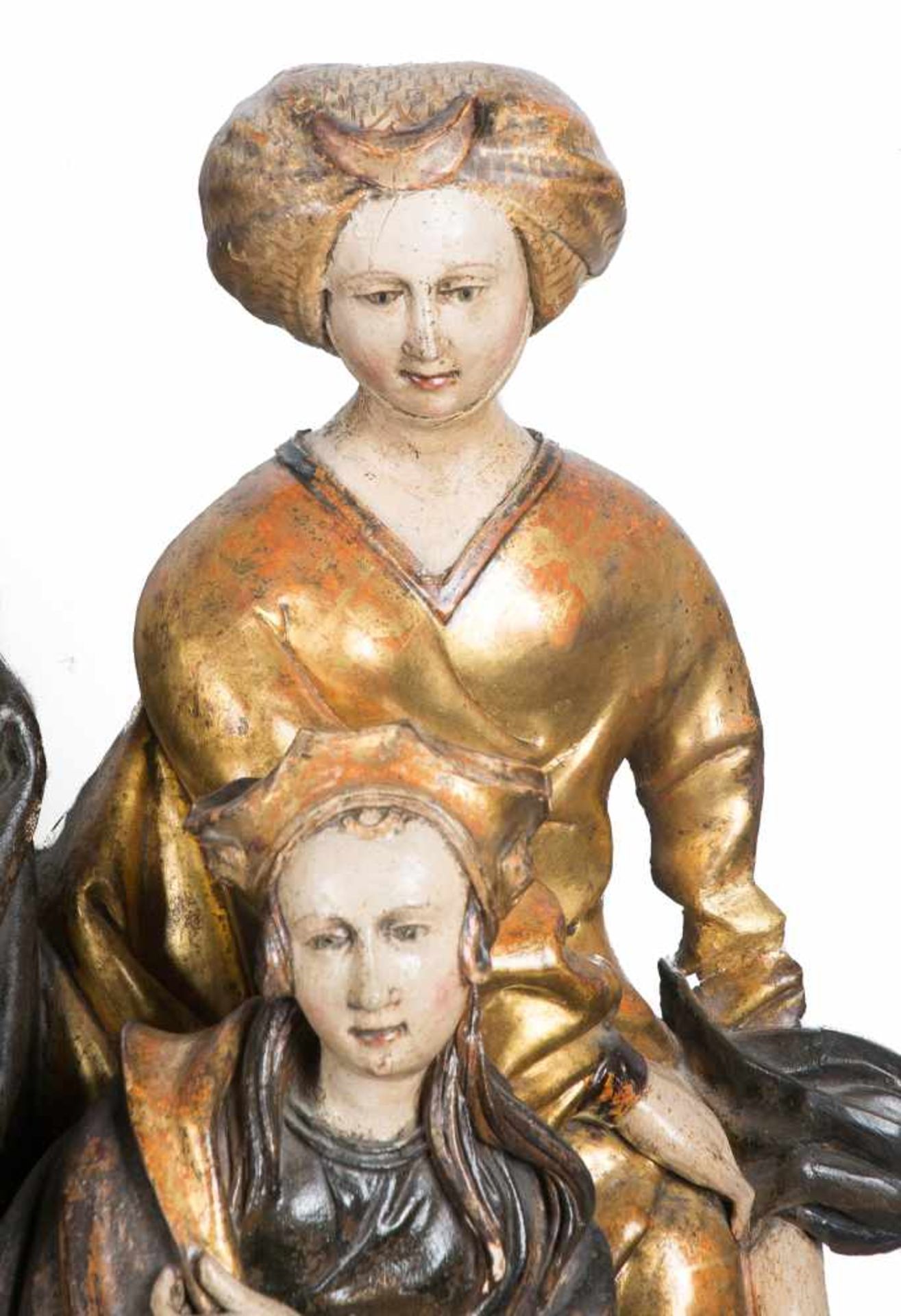Magnificent carved, gilded and polychromed sculptural group. Flemish or German School. Limburg or - Bild 21 aus 22