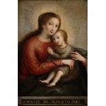 16th century Flemish School"Virgin of the Rodary"Oil on panel. 58 x 38 cm.- - -22.00 % buyer's